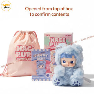 Pop Mart Hacipupu Gummy Bear Series Vinyl Plush Pendant Open Blind Box-Blueberry